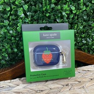 Kate Spade X Target Blue AirPods Pro Case with Strawberry Design